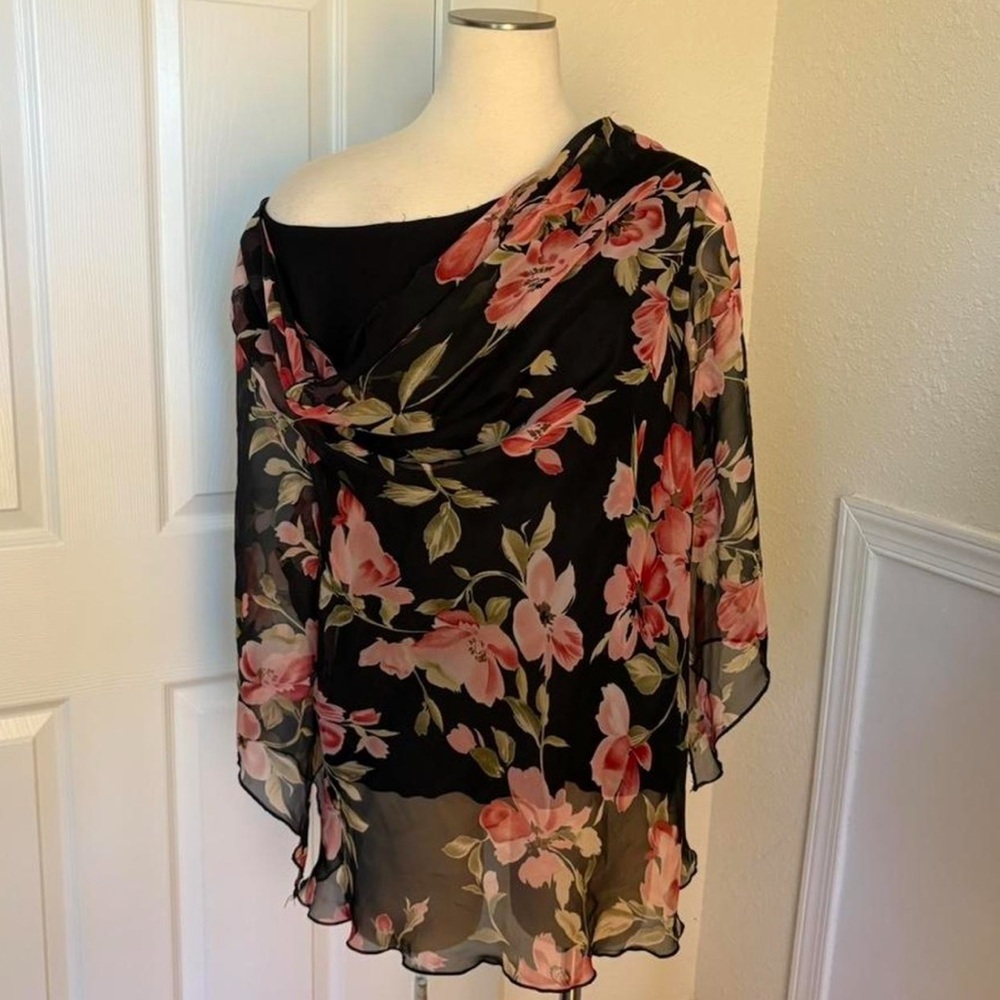 Fashion Bug Black and Pink Floral top